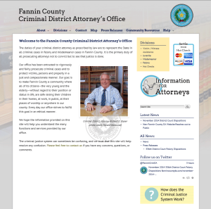 Fannin County DA Website Front Page